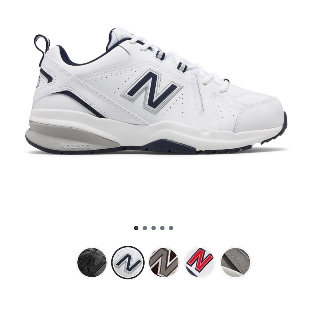 New Balance® 608 v5 Men's Training Shoes White and Navy Sneakers Size 10